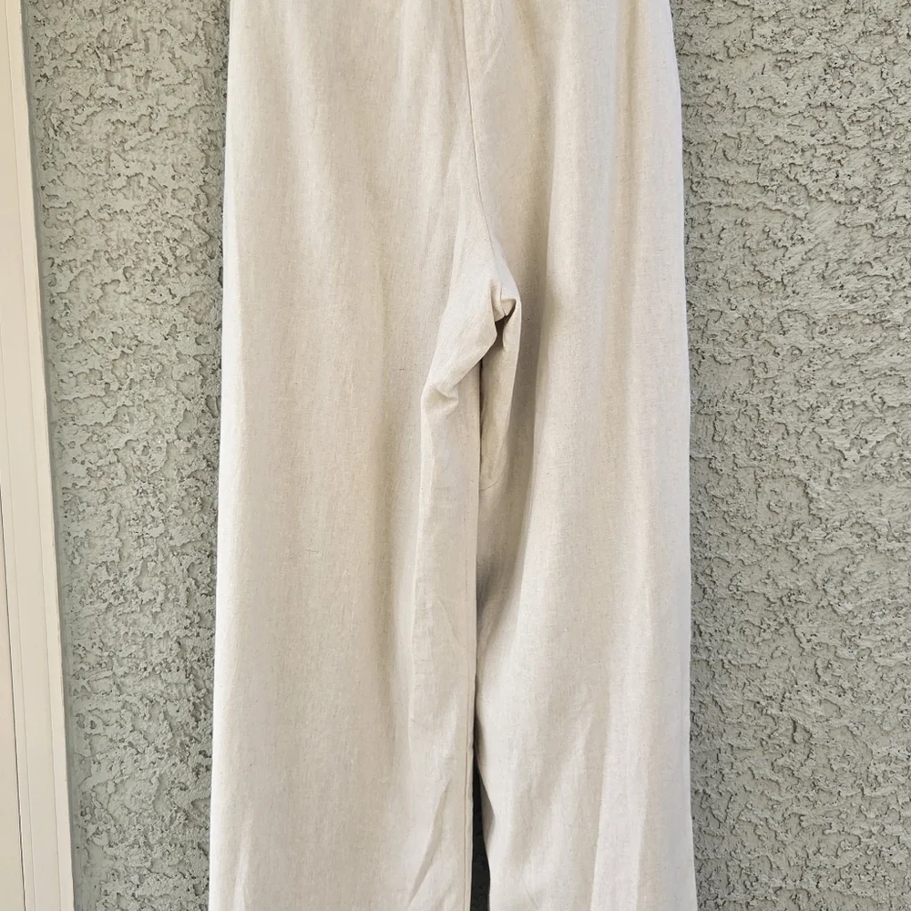 Vince Camuto Windswept Wonder Linen Pants Oyster Grey - Picture 7 of 7